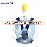 Top sale clear vision 180 wide views full head silicone diving mask camera diving and swimming mask full face